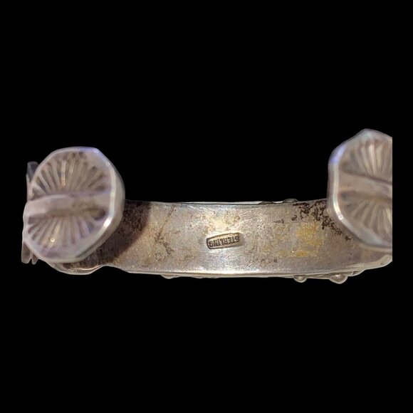 Malachite Cuff 6.25" Bracelet Southwestern Handmade Sterling Silver 925 - Picture 6 of 9